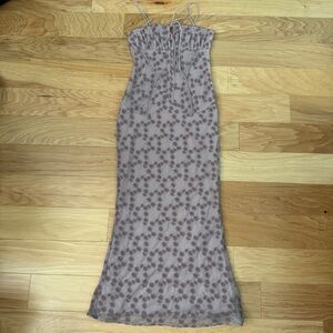 Asos Design Bardot Chiffon Broderie Bias Midi Dress